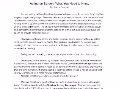 Project 02 - Film and Stage