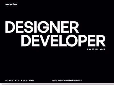 My Designer / Developer Portfolio