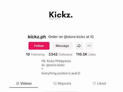 Kickz Tiktok Account