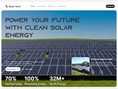 Clean. Green. Tech-focused. ☀️ Latest hero section explorati...