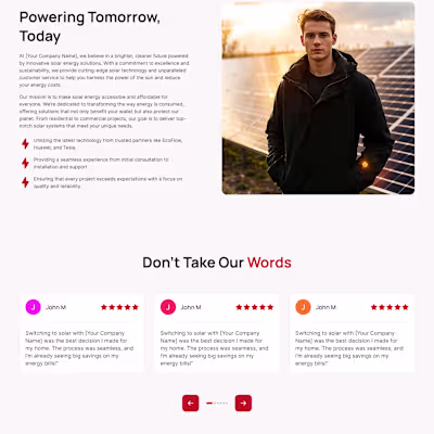 Lili Solar Solution Landing Page Dsign and Development