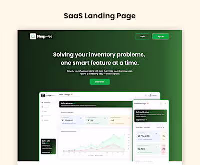SaaS Landing page design