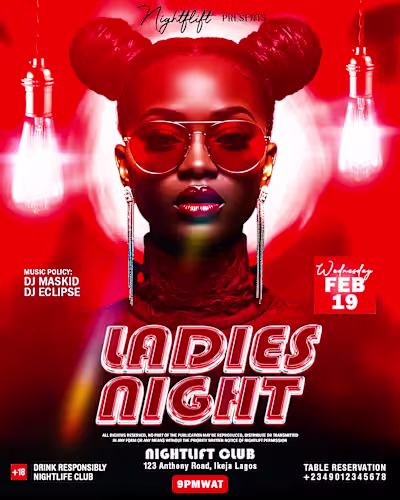 Ladies Night Club Flyer Design