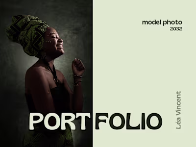Présentation portfolio créatif noir et blanc