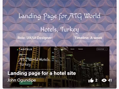 Hotel landing page design 