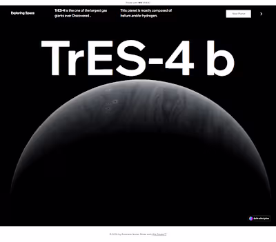 3D- Space Exploring website with Wix Studio