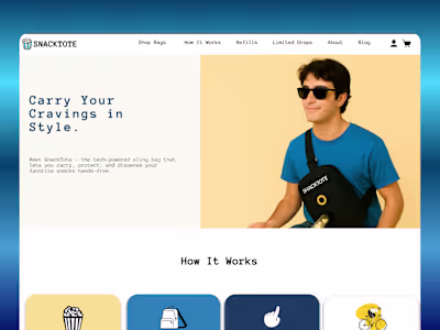 SnackTote Landing Page Design