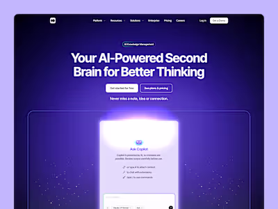 Second Brain AI Copilot - Header The interface is designed t...