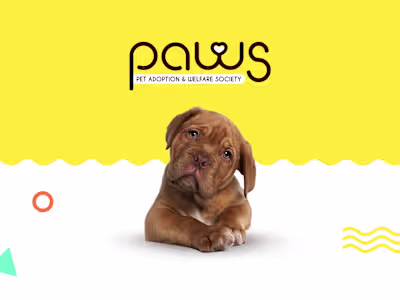 PAWS : Pet adoption & welfare society - Branding