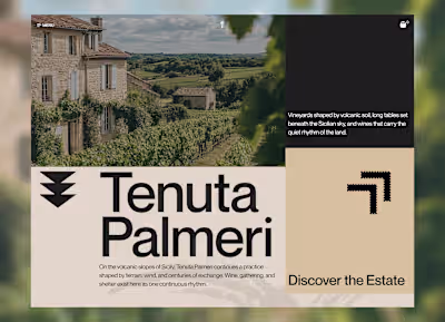 Website Concept & Digital System Exploration for Tenuta Palmeri