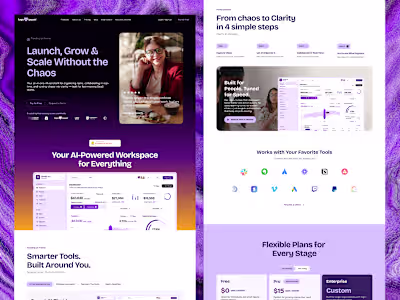 A landing page design for