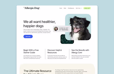 The Allergic Dog | Branding + Kajabi Web Design