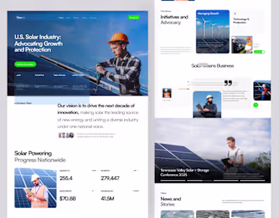 SEIA - Solar Energy Landing Page Design