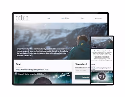 Octex.si - webpage and artist identity