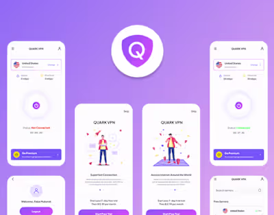 Quark- VPN Mobile App UI/UX on Behance