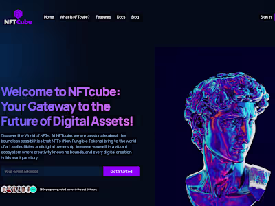 NFTcube - An NFT marketplace landing page