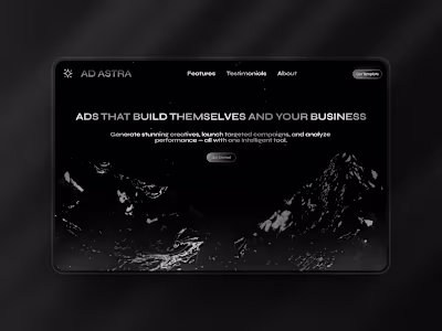 AdAstra Landing Page Design