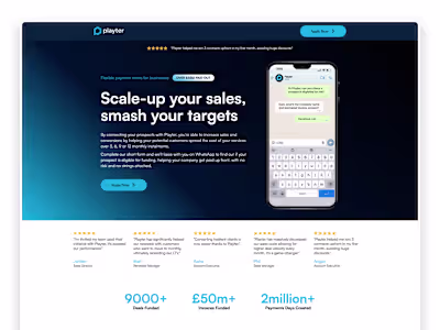 Webflow Website Landing Page Design and Development - Fintech