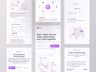 Flare - Task Managemetn ⏐ Mobile Landing Page
