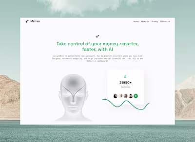 AI Finance Landing Page Design