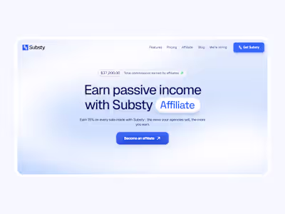 Substy Affiliate Page - Design & Framer Development