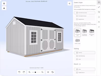 A high-quality 3D representation of home sheds, balancing ae...