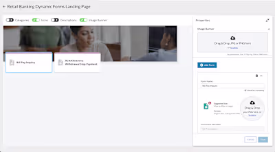 Admin & Customer facing UI for Banking Forms