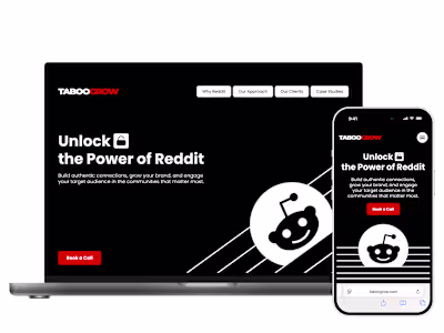 Landing Page Design and Development for Taboogrow