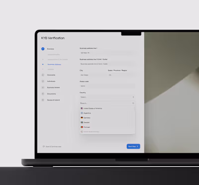 KYB Verification Flow UI Design
