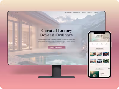 Landing Page Design for Luxury Travel Website