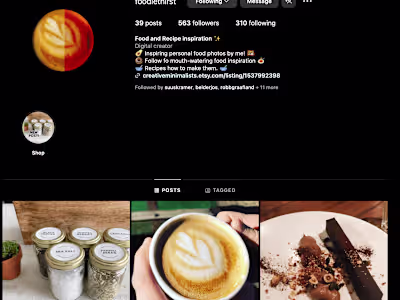 Food Instagram Channel Setup