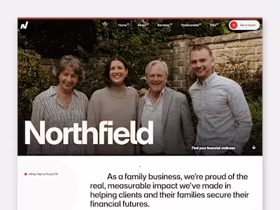 Framer Website Design for a Financial Services Company