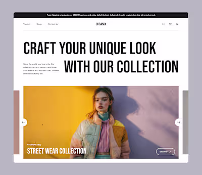 Urbanix E-commerce Clothing Store | UI/UX Design
