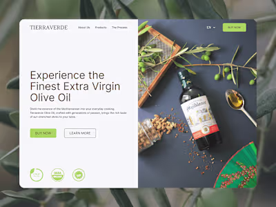 Olive Oil Landing Page with Framer