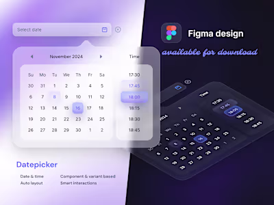 Interactive Datepicker in Light & Dark Mode (Glassmorphic)