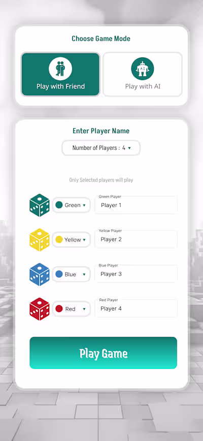 UI/UX Design for Ludo Legends Multiplayer App