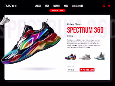 Futurcic Sneakers (Animated Figma Website)