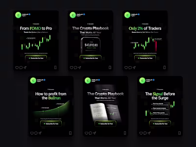 Ad designs for a crypto trading community