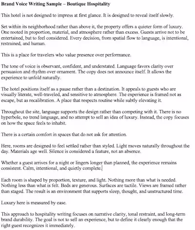 Brand Voice Sample - 