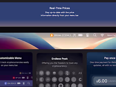 Coin Peek Menu Bar App