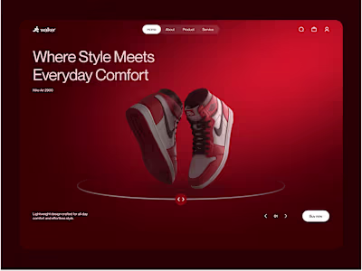 Shoes Website Landing Page Design