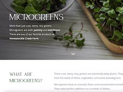 New Website for Local Farm