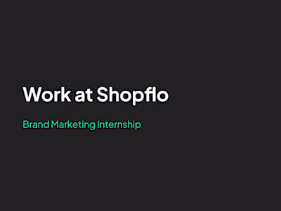 Brand Marketing Design Intern at Shopflo