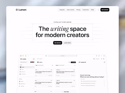 Lumen ai - SaaS landing page