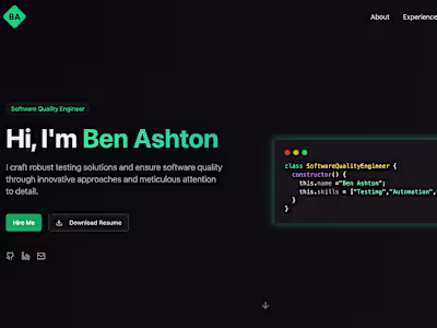 Ben Ashton | Software Quality Engineer
