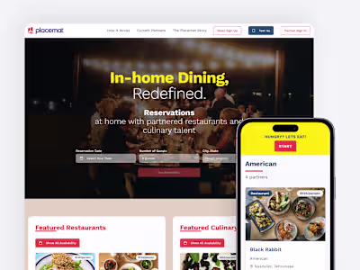 In-Home Dining Booking Platform Development