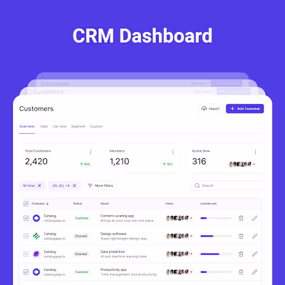 UX/UI Design for CRM admin pages - iCRM