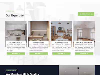 Modern Kitchen Cabinets - Website Development