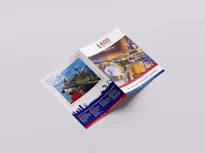 Bi-Fold A4 Brochure Design for Aryan Oil Services (AOS)