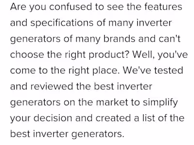 Invertor generators.